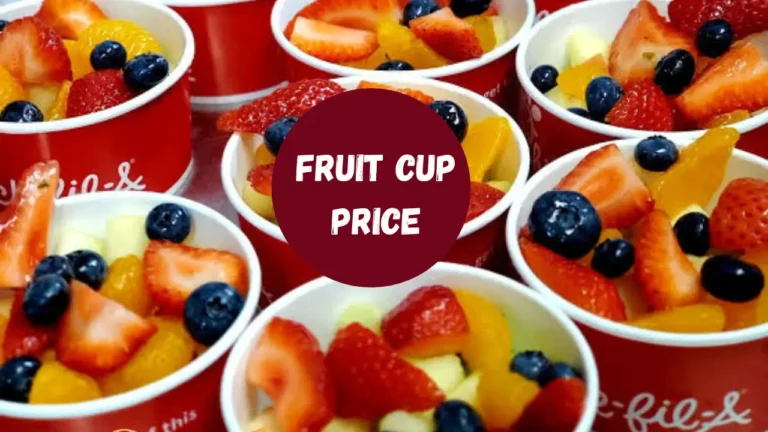 The Chick-fil-A fruit cup available in small, medium or large sizes, with prices starting at $4 for a small fruit cup. It includes oranges & strawberries.